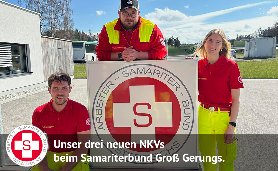 Unsere drei neuen NKVs beim Samariterbund Groß Gerungs (Gruppenfoto)