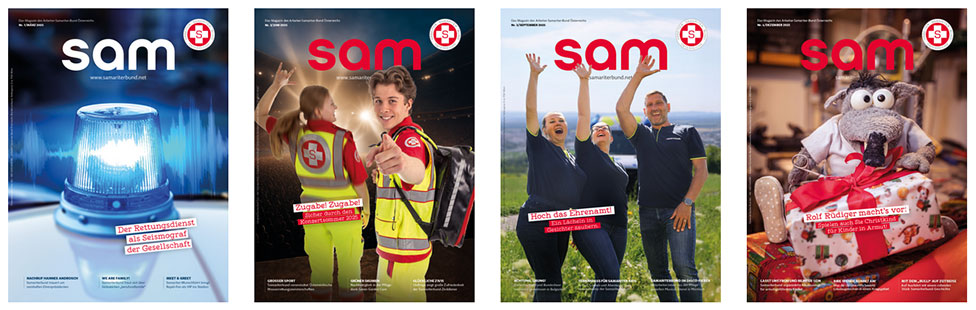 sam-Magazin: Cover 2025 - Link zu den Online-Ausgaben